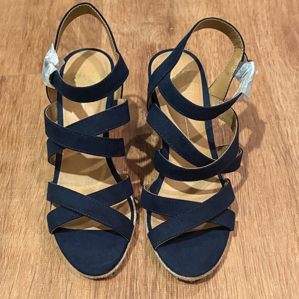 DV by Dolce Vita Strappy Navy Wedges